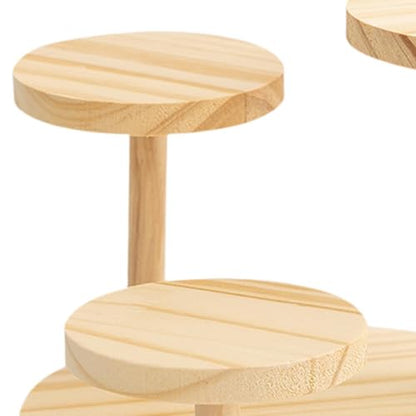 Wood Riser Display Stand Multi Tier Desktop Makeup Organizer Decor Wooden Base Display Rack for Mini Doll Jewelry