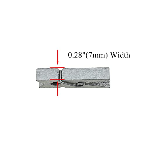 HAHIYO Silver Wooden Clothes Pins Clothespins Small Do NOT Fall Apart 1.38 inches Length 50 Pack Sturdy Strong Springs No Rust No Discoloration for Laundry Bathroom DIY Craft Photos Food Opened Bags - size: Silver 1.38 inches 50 Pack