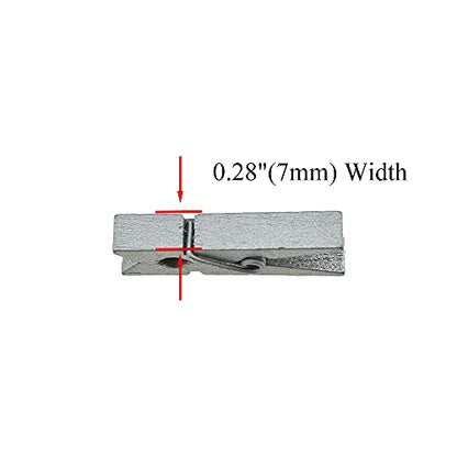 HAHIYO Silver Wooden Clothes Pins Clothespins Small Do NOT Fall Apart 1.38 inches Length 50 Pack Sturdy Strong Springs No Rust No Discoloration for Laundry Bathroom DIY Craft Photos Food Opened Bags - size: Silver 1.38 inches 50 Pack