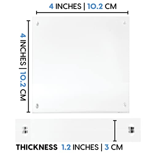 Mammoth DuraClear Magnetic Picture Frame 4x4 - Frameless Polaroid and Wallet Size Photo Holder - Ideal for Modern, Minimalist Decor - size: 4x4 Frame