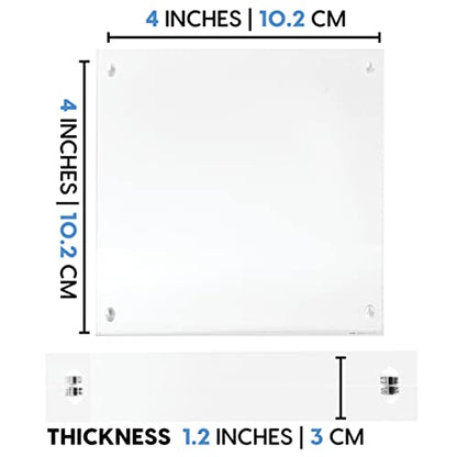 Mammoth DuraClear Magnetic Picture Frame 4x4 - Frameless Polaroid and Wallet Size Photo Holder - Ideal for Modern, Minimalist Decor - size: 4x4 Frame