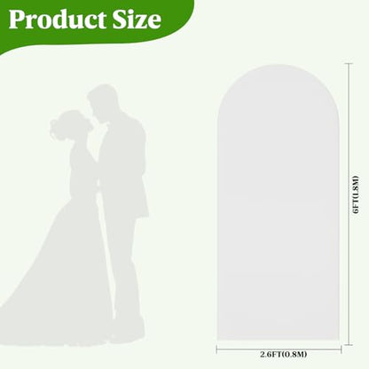 White Arch Backdrop Cover,6 x 2.6FT Spandex Balloon Arch Cover for Backdrop Stand, Thick Wrinkle-Free Double-Sided Fabric Stretchy Background for Baby Shower, Wedding, Birthday, Event Party Decoration - size: 6FT