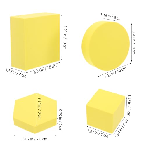 4pcs Posing Blocks for Photography - Foam Blocks Set for Jewelry Cosmetics Product Photography Display and Event Decoration - Display Riser Stands - color: Yellow