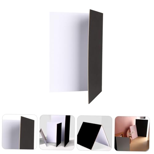 BESPORTBLE Thick Folding Reflective Photography Background Board with Black White Surfaces for Tabletop and Studio Lighting Control, Portable Photo Reflector for Filming and Outdoor Use
