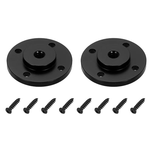 PATIKIL 1/4" Thread Tripod Adapter Holder 20mm Dia, 2Pcs Aluminum Alloy Flange Wall Mount Tripod Mount Plate with Screw for Magic Arm Monitor Light Flash DSLR Camera - size: 1/4" x 40mm
