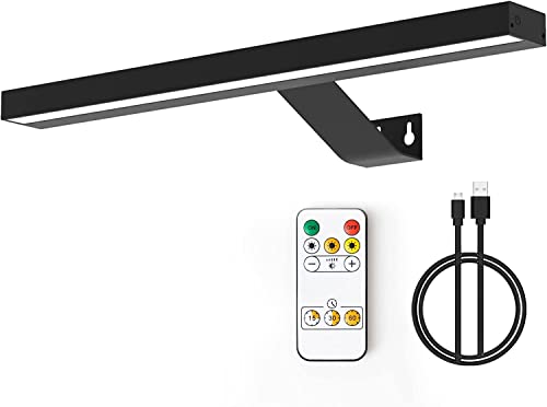 MIOBLUE Wireless Picture Lights,Rechargeable Battery Art Display Light with Remote Control, Dimmable/Timer Off Dartboard Light 16 Inch Full Metal Accent Lamp with 40LEDs for Paintings,Picture,Frame - color: Matte Black, size: 16inch