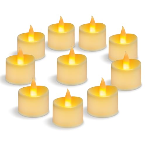 Realistic Flameless LED Tea Lights - Battery-Powered Dancing Flame Candles for Weddings, Halloween, Votives | Safe Child-Resistant, Flickering Ambiance Decor (Ivory Base, 100 Pack) - color: Ivory Base, size: 100 Pack