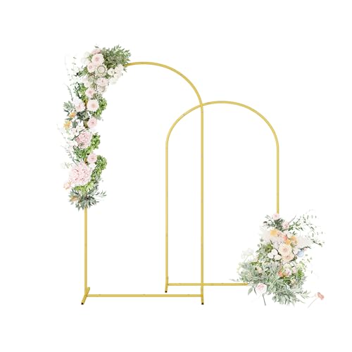 UDEAR Metal Arch Backdrop Stand Set of 2(7.2FT,6.0FT),Arch Kit for Weddings,Parties,Events,Climbing Plants,Baby Shower Photo Backdrops,Gold - color: Gold, size: 7.2FT,6.0FT