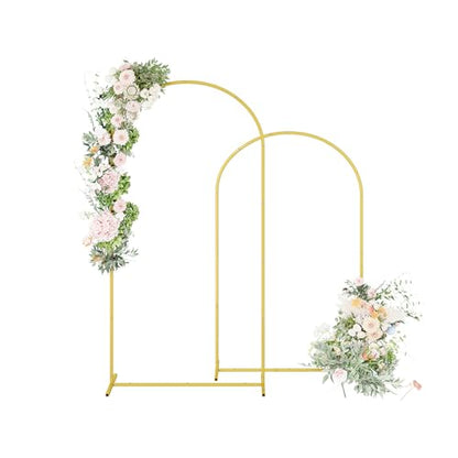 UDEAR Metal Arch Backdrop Stand Set of 2(7.2FT,6.0FT),Arch Kit for Weddings,Parties,Events,Climbing Plants,Baby Shower Photo Backdrops,Gold - color: Gold, size: 7.2FT,6.0FT