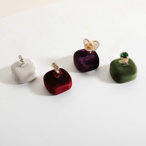 Cute Single Ring Holder for selling, Velvet Ring Display Stand for Jewelry Show, Jewelry Storage Display【Red】 - color: Red