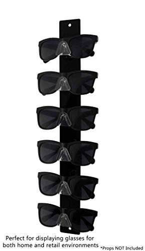 Marketing Holders 2 Pack Eyewear Holder 6 Pair Wall Mount with Hanging Hardware Automotive Plants Mining Sites Safety Glasses Rack for Optical Centers and Outlet Stores Black Acrylic - size: 6 Tier Black