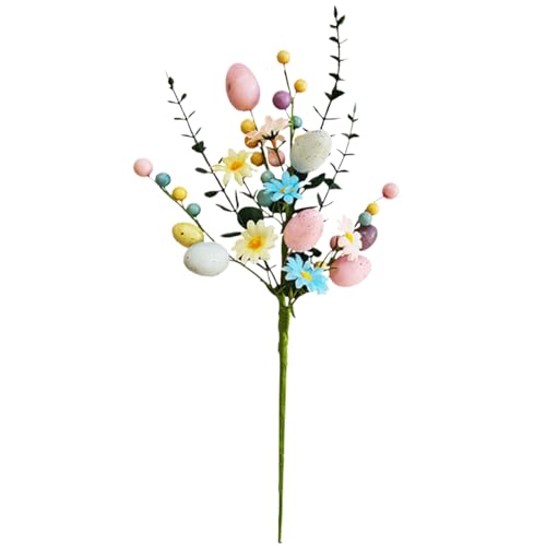 Easter Egg Flower, with Versatile Stem Decoration, 44x12cm, Easter Egg Stems Flowers, Floral Arrangement Supplies, Easy to Display and Long Lasting, for Vase, Table Centerpiece, Gathering - color: A