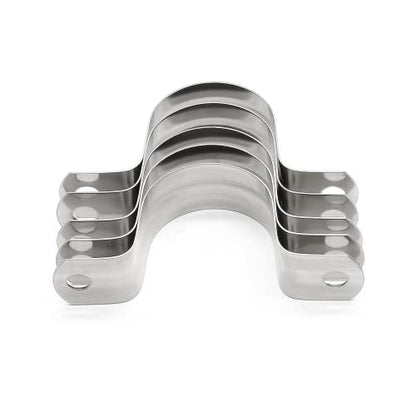 16Pcs 1-9/16 Inch Stainless Steel Conduit Clamps, Two Hole Strap U Bracket Rigid Pipe Strap Metal U Clamp Conduit Strap Tension Clips U-tube Clamp Heavy Duty - size: 1-9/16" / 40mm