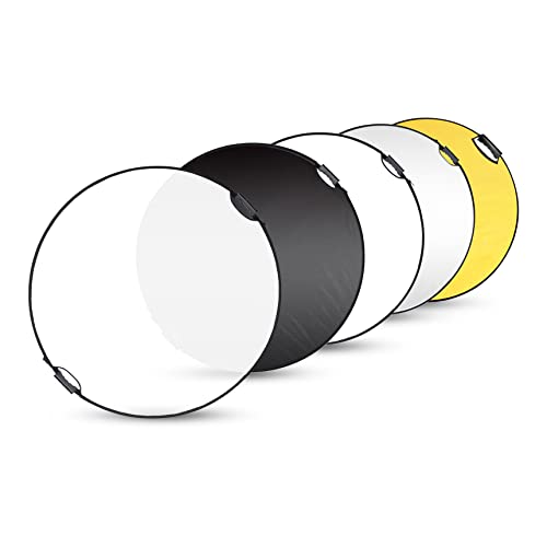 Selens 43 Inch (110cm) Photography Reflector, Collapsible Light Reflector with Carrying Case, 5 in 1 Reflector for Photography Photo Studio Lighting -Translucent, Silver, Gold, White and Black - size: 43 Inch