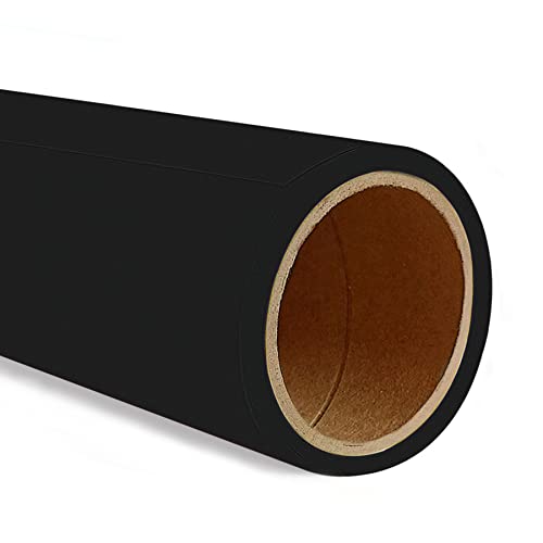 Seamless Photo Photography Backdrop Paper, Photo Background Paper Roll (Jet Black, 107”x19.5') - color: Jet Black, size: 107”x19.5'