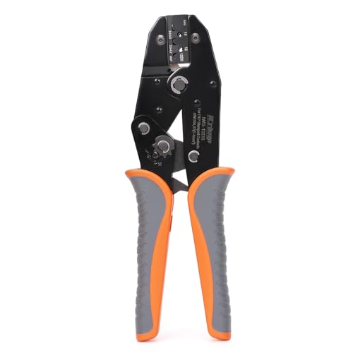 iCrimp Deutsch Ratchet Crimp Tool with Precise Positioning, Open Barrel Crimper for DT Connector Size 12 Stamped Contacts, 14, 12 AWG, Automotive Wiring Repair