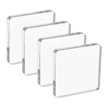 PATIKIL Acrylic Stamp Block, 4 Pack Clear Stamping Block Decorative Mounting Blocks Set Rectangle for Wedding Flat Lay Photography Props Scrapbooking DIY Crafts Cards, 3" x 3"