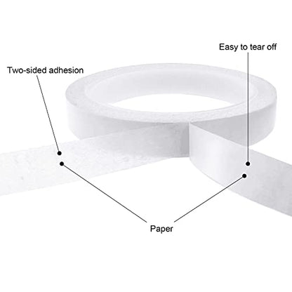 Thin Double Sided Tape for Craft,Card Making,Gift,Scrapbooking and Office School Stationery Supplies,Tear-by-Hand, Paper Backing (4Rolls,1/2 Inch x 32 Yards Per Roll) - size: 1/2 inch