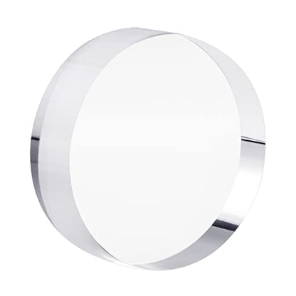 CiaoHER 1in Thickness 4in Diameter Acrylic Disc Display Block Clear Polished Round Pedestal Stand Riser 4" x 4" x 1", 1 Pack