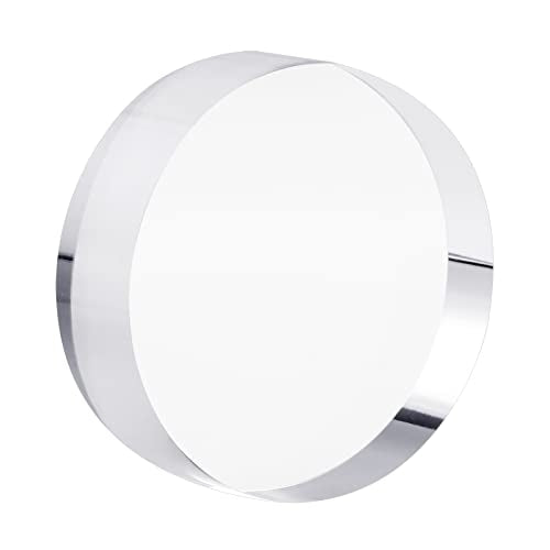 CiaoHER 1in Thickness 4in Diameter Acrylic Disc Display Block Clear Polished Round Pedestal Stand Riser 4" x 4" x 1", 1 Pack
