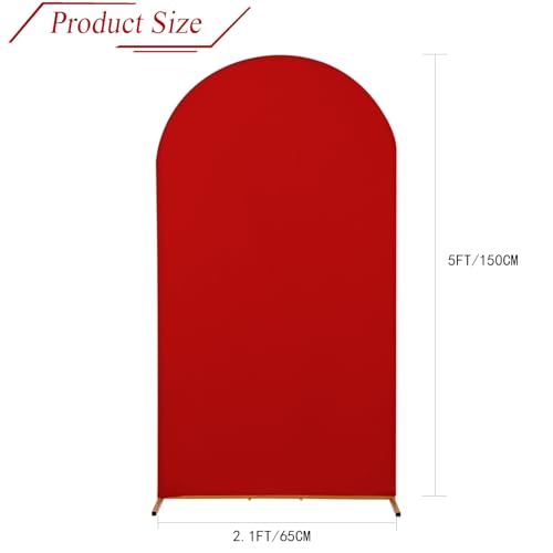 bricia Wedding Arch Backdrop Stand Cover, 5FT Double Sided Stretchy Arch Cover Fitted Wedding Birthday Party Banquet Decoration (Red 60''Lx25.2''W) - color: Red, size: 5FT
