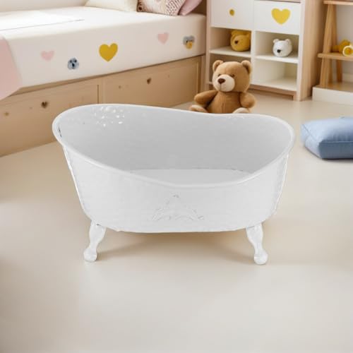 UKCOCO Newborn Photo Prop Bathtub: Baby Photography Prop for Photoshoot, White Iron Bathtub for Baby Photo Shoot, 19. 7 X 14. 2 X 11. 4 Inch