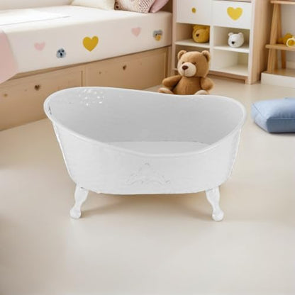 UKCOCO Newborn Photo Prop Bathtub: Baby Photography Prop for Photoshoot, White Iron Bathtub for Baby Photo Shoot, 19. 7 X 14. 2 X 11. 4 Inch