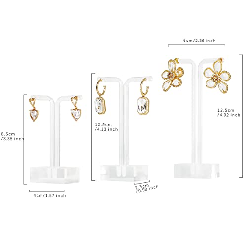 3pcs acrylic T bar earring display stand for show, retail hanging earring holder for online business, transparent jewelry Photography Props【Acrylic Earring T Stand-3pcs 】 - style: T bar