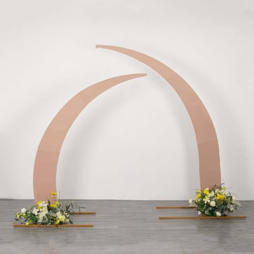Efavormart 2 Pack Nude Spandex Half Crescent Moon Arch Covers, Double-Sided Fabric Backdrop Sleeves for 6.5ft and 8ft Curved Stand Decor - color: Nude, size: Cover Set - 6.5ft & 8ft