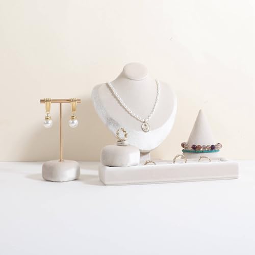 Cute Single Ring Holder for selling, Velvet Ring Display Stand for Jewelry Show, Jewelry Storage Display【Beige】 - color: Beige