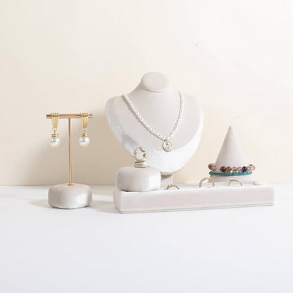 Cute Single Ring Holder for selling, Velvet Ring Display Stand for Jewelry Show, Jewelry Storage Display【Beige】 - color: Beige