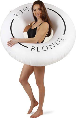 Loteli Swim Ring Float - Minimal Aesthetic Inflatable Swim Ring | Classic Prop for Party, Photo Shoot, Summer Fun & Relaxation | Durable & Easy to Inflate - color: Blonde, size: 1 Pack