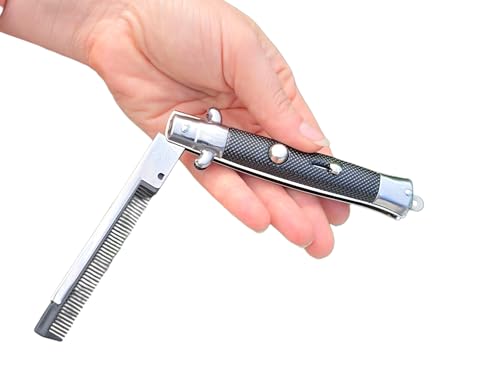 Zugar Land Switch Blade Comb, 9 Inch Display Box, 3 Inch Switchblade Hair Comb (Standard, 2, Count)