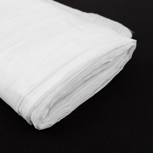 Efavormart 54" x10 Yards White Accordion Crinkle Taffeta Fabric Bolt for Wedding Birthday Party Dance Event Decoration - color: White