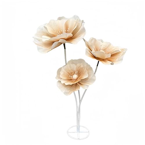SAVITO Giant Flowers for Backdrop 5.58ft Huge EVA Artificial Flowers, Wedding Decorations for Reception Artificial Spring Flowers Outdoor Party Decor Shop Window Flower Display Home Decor (Champagne) - color: Champagne