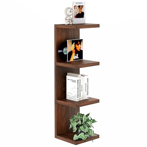 LitaEther Lack Wall Shelf,Display Floating Shelf (Solid Wood, 4 Tier) - color: Solid Wood, size: 4 Tier