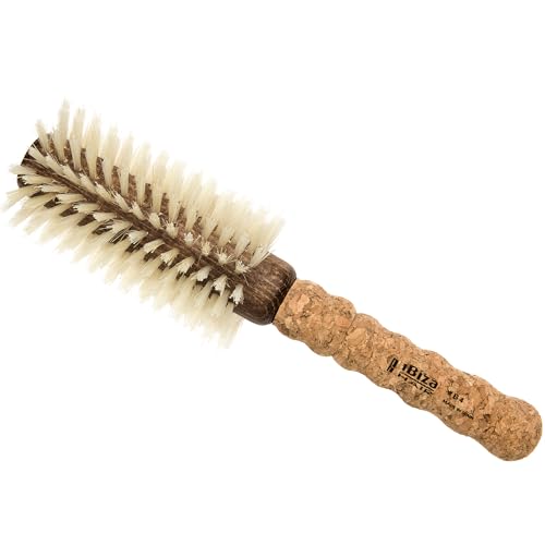 Ibiza Hair Boar Bristle Round Brush (B4-65mm) | Blonde Bristles & Cork Handle | Ideal for Color Treated Tresses | Crown Volume | Adds Shine & Texture for Medium to Long Styles - size: B4