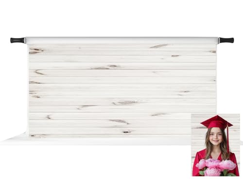 Kate 20x10ft White Wood Backdrop Horizontal Wood Texture Backgrounds Party Decoration Backdrops Studio Photo Props Backgrounds - color: Wood 3, size: 20x10ft