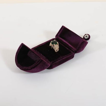 Purple Velvet Jewelry Organizer Box, Soft Lined Jewelry Display Holder with Luxury Design, Elegant Jewelry Display Case for Women【Ring Storage, Purple】 - color: Purple