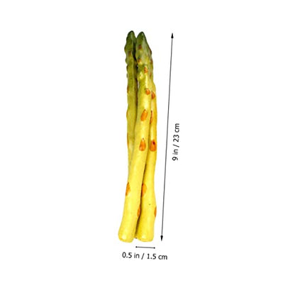 ULTECHNOVO 8pcs Lifelike Asparagus Models Realistic Artificial Vegetable Decorations for Rustic Kitchen Decor PVC Soft Simulation Prop for Home and Photography
