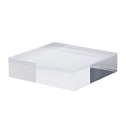 PATIKIL 3"x3"x0.8" Jewelry Display Riser, Polished Acrylic Cube Display Stand Block Collection Showcase Ring Holder Square, Clear - size: 3" x 3" x 0.8"