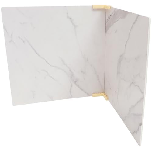 DOITOOL 2pcs 40x40cm Mini PVC White Marble Photography Backdrops for Product and Food Photography, Reusable Photo Background Boards for Cosmetics and Baking Flat Lay