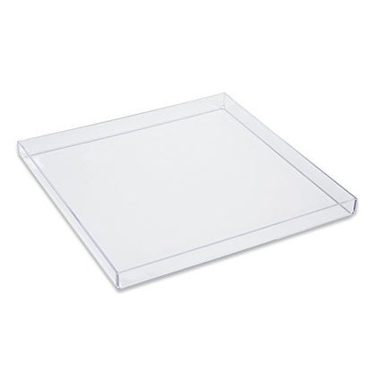 Clear Acrylic Organizer Tray, 12 x 12 Low-Profile Display & Vanity Tray – BPA-Free, Bathroom, Desk, Decor & Serving (Dry Use Only) - Made in USA - size: 12" x 12" x 1"