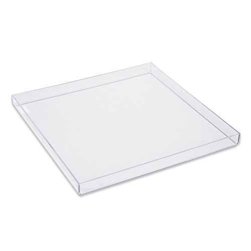 Clear Acrylic Organizer Tray, 12 x 12 Low-Profile Display & Vanity Tray – BPA-Free, Bathroom, Desk, Decor & Serving (Dry Use Only) - Made in USA - size: 12" x 12" x 1"