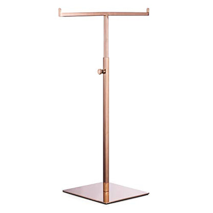 Polmart Countertop Adjustable Display Stand Stand for Purses/Handbags, Wreaths, Wigs, Hats and Crafts (T-Stand, Rose Gold) - color: Rose Gold
