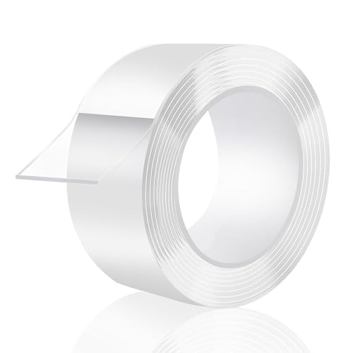 Double Sided Tape Heavy Duty, Removable Nano Double Sided Adhesive Tape, Clear Mounting Tape Picture Hanging Adhesive Strips Waterproof for Walls Photo Crafts Carpet Poster, 2" x 16.5FT - size: 2in x 16.5ft