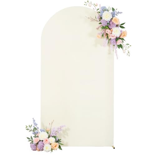 Ivory Arch Backdrop Cover for Wedding, 6FT Ivory Arch Cover Stretchy Backdrops, Double-Sided Arch Stand Covers for Wedding Ceremony, Baby Shower, Birthday Party Decoration - color: Ivory, size: 6FT