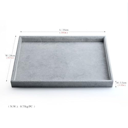 Oirlv Velvet Stackable Jewelry Trays Grids Rings Earrings Bracelet Watch Showcase Display Tray - size: 1 Grid Tray