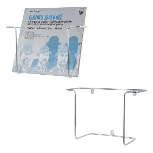 MyGift Modern Metal Wire Wall Mounted Vinyl Records Storage Racks, Hanging LP Record Holders, Floating Album Cover Display Shelves, Set of 2 (Silver-2 Pcs) - color: Silver- 2 Pcs, size: 2 Pack