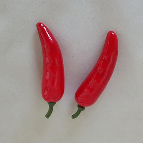 80pcs Realistic Mini Artificial Chili Peppers Simulated Red Pepper Food Model Props for Photography Kitchen Styling Festival Table Display and Event Decoration